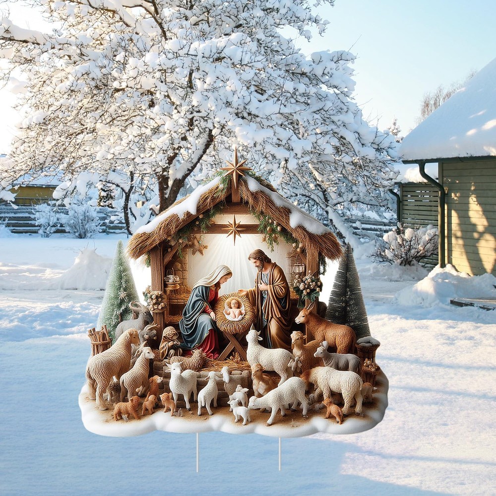 Christmas Outdoor Nativity Scenes for Yard Decor 44.6 X 47.3 Inches Large Decor