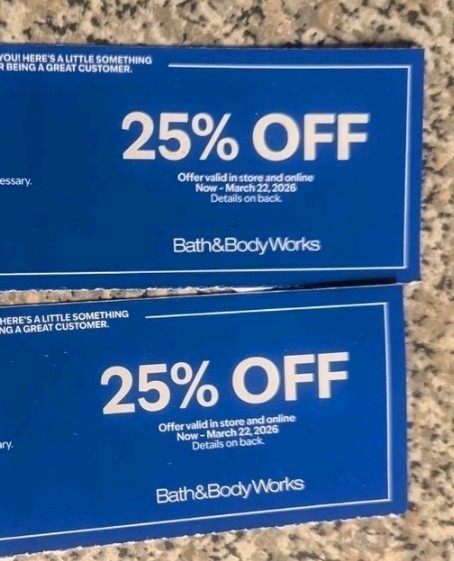 Bath & Body Works Coupon, 25% Off Any Purchase Up To $250, Expires 3/22/26-image