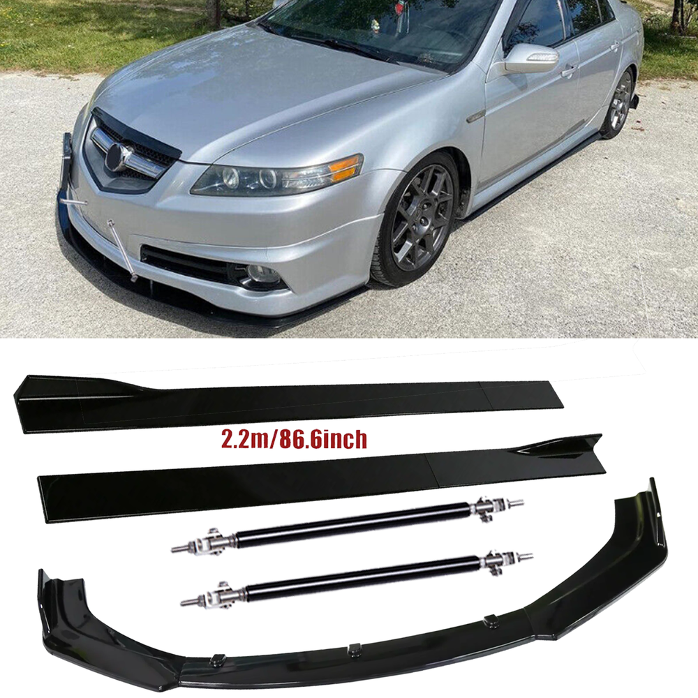 Front Bumper Lip Splitter Spoiler Strut Rods For Acura TL 2008-2014