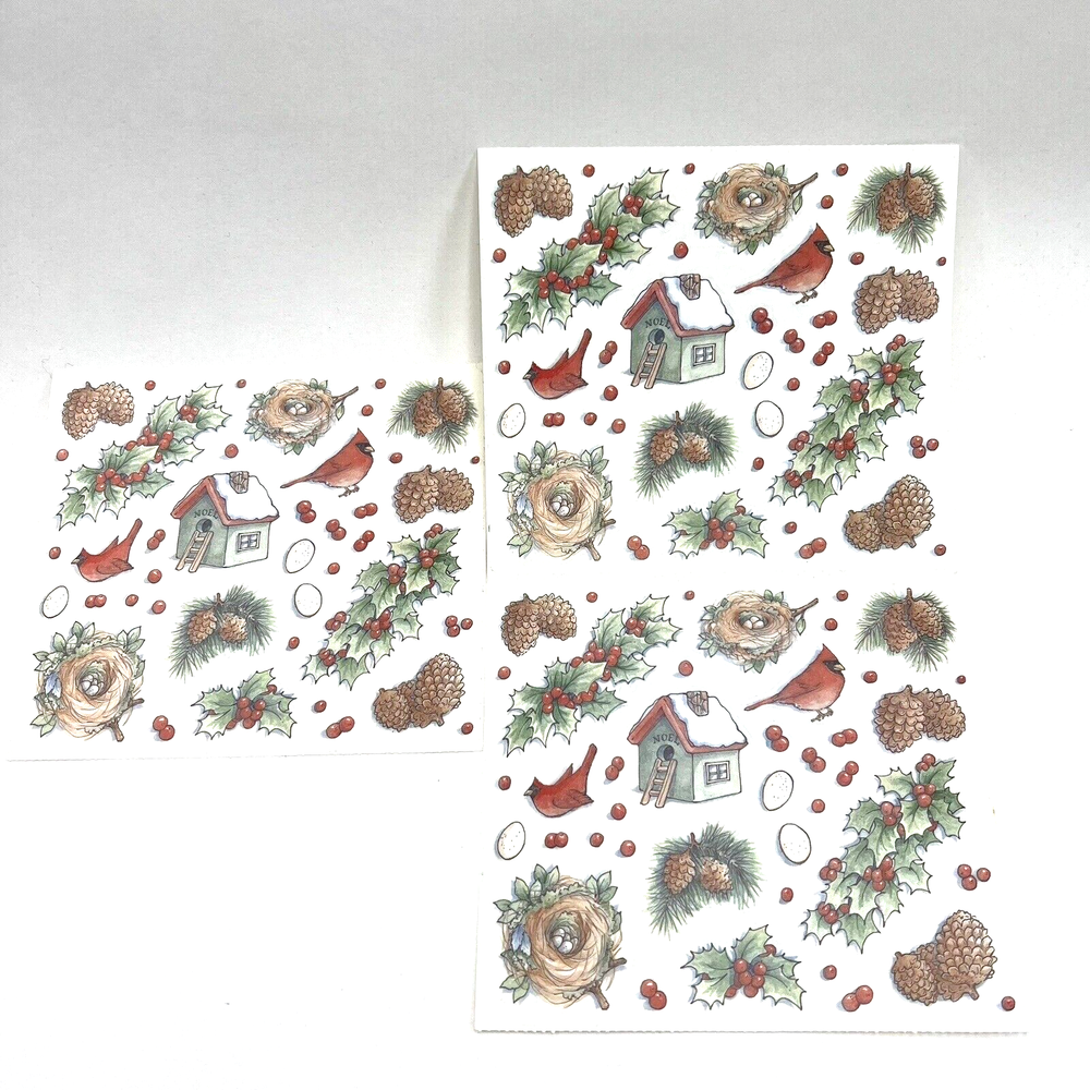 Frances Meyer Cardinal Red Birds Christmas Stickers Scrapbooking Journal Planner