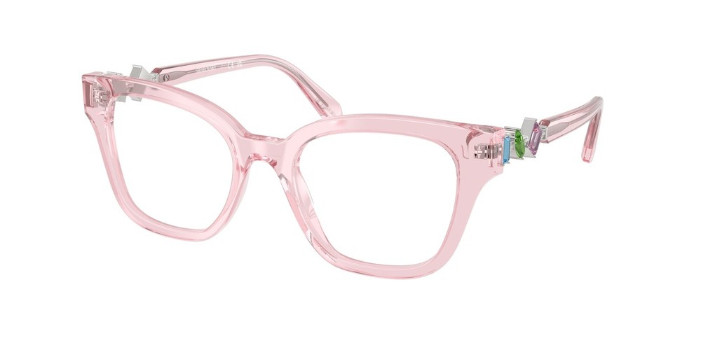 Swarovski SK2048 3001 Transparent Pink Frame Demo Lens 52mm Women's Eyeglasses