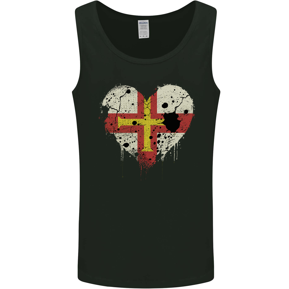 Love Flag Guernsey Football Mens Vest Tank Top