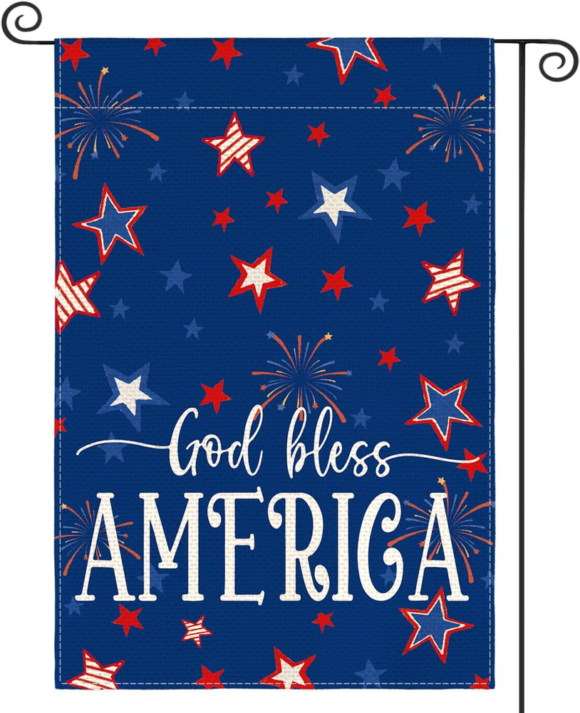 4th of July Patriotic Garden Flag 12x18 Inch Double Sided Outdoor Decor