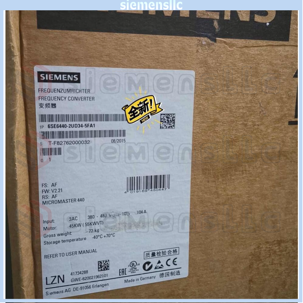 6SE6440-2UD34-5FA1 Siemens MICROMASTER 440 45kW Fast Shipping Spot Goods GQ