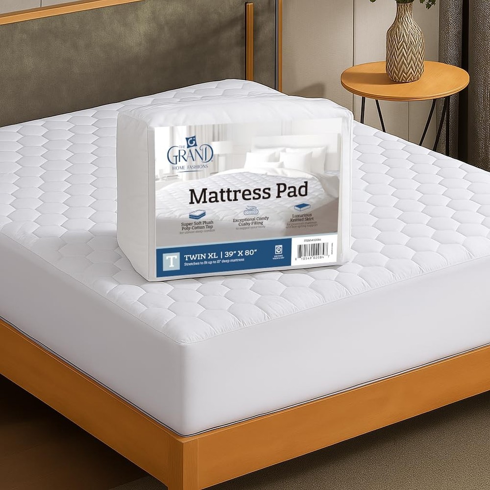 Hotel Collection Twin XL Size Mattress Pad - Thin, Lightweight, and Breathabl...
