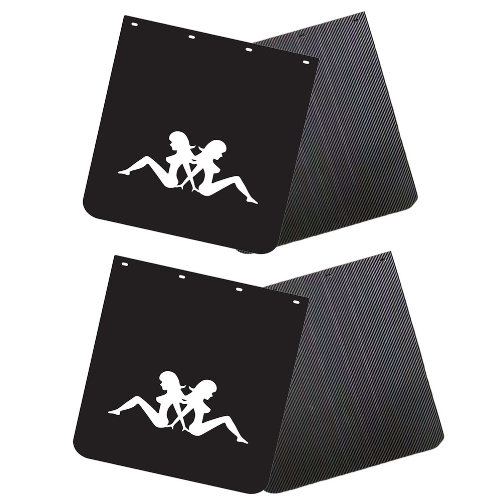 24x24 Black PVC Polymer Semi Truck Mud Flaps 2 Pairs