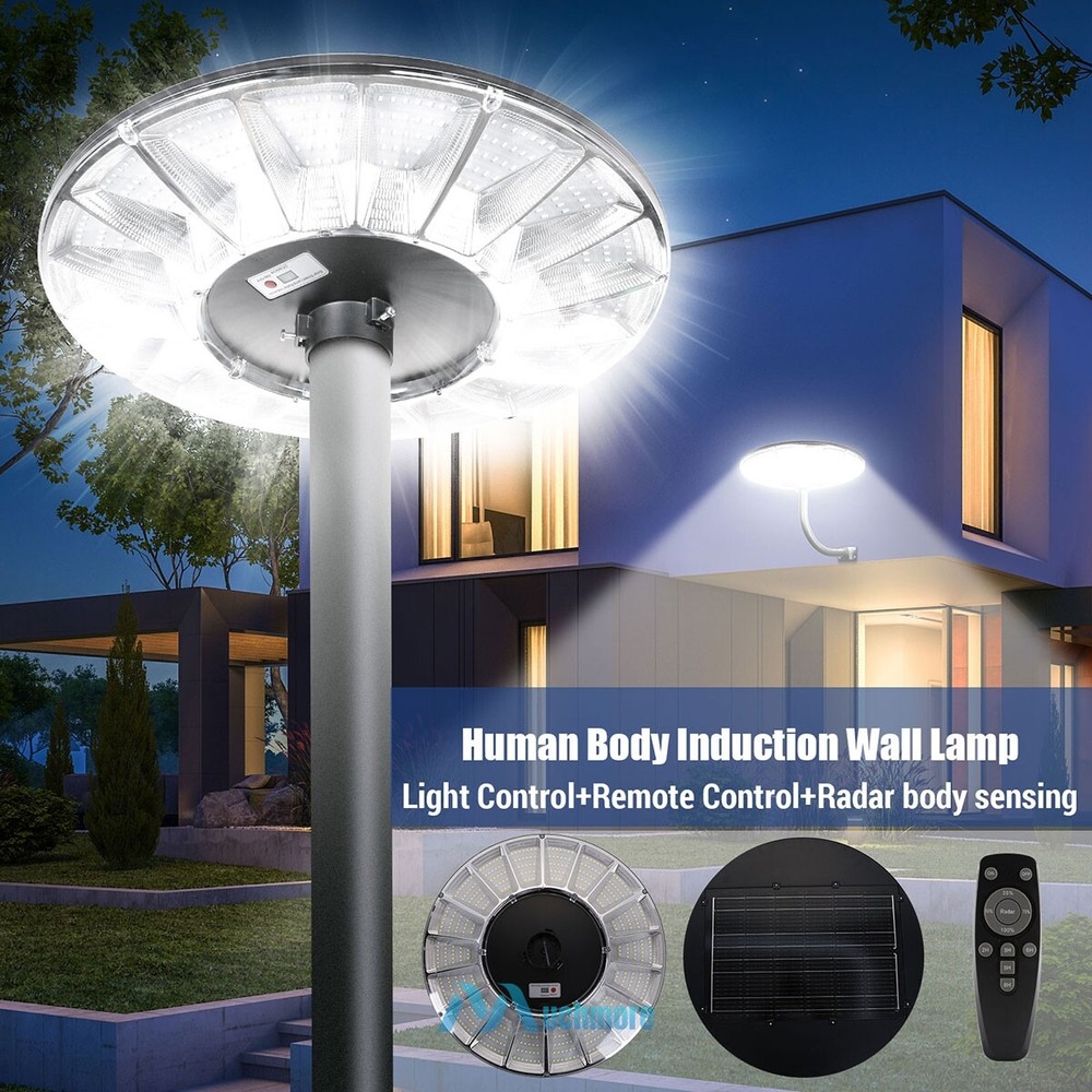 11000W 360° Commercial Solar Street Light 450 LEDs Dusk Dawn Outdoor Yard+Pole