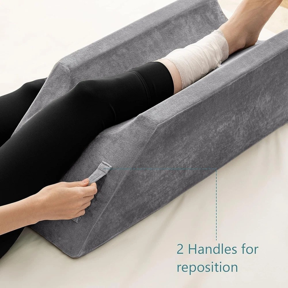 Memory Foam Leg Elevation Pillow for Post-Surgery Knee Recovery & Comfort