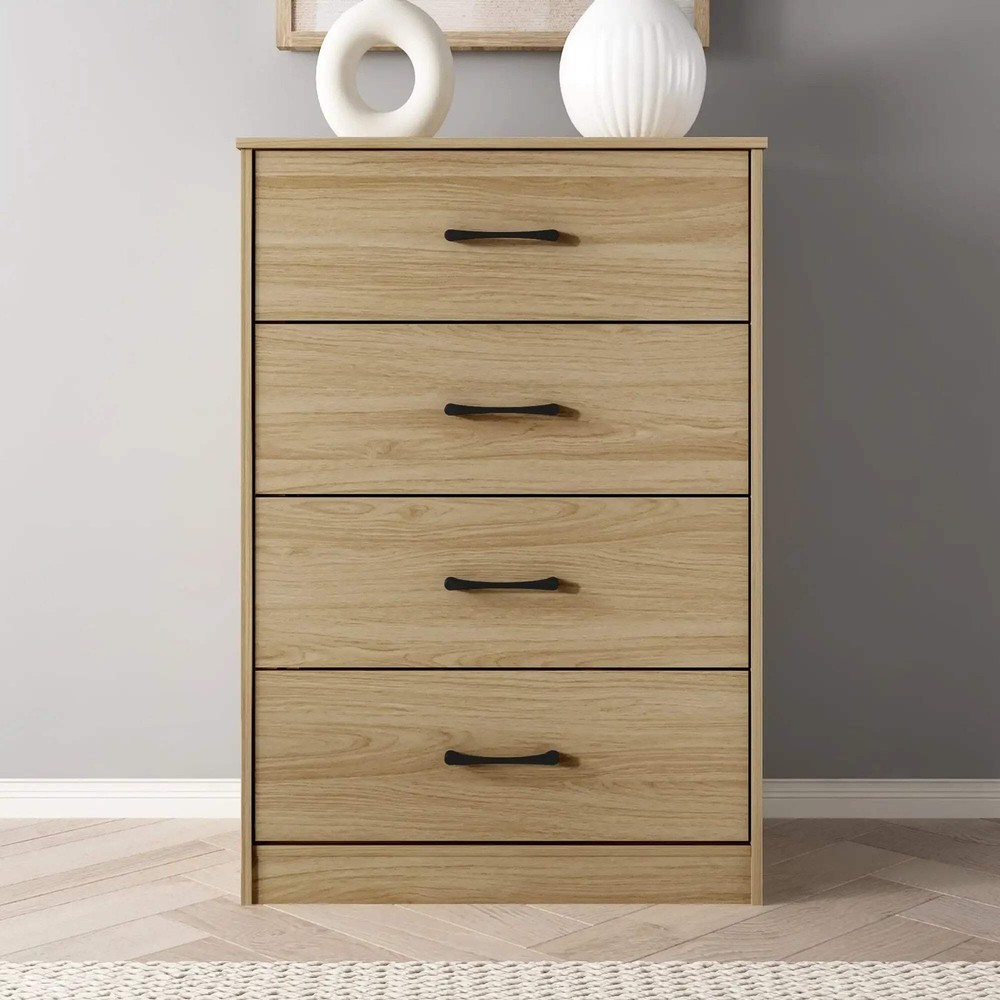 Ardent 4 Drawer Dresser Storage Solution Modern Furniture Euro Oak