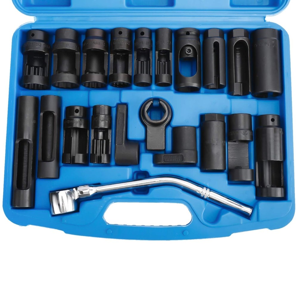 21 Piece O2 Sensor Socket Set Universal Oxygen Sensor Removal Install Tools Set