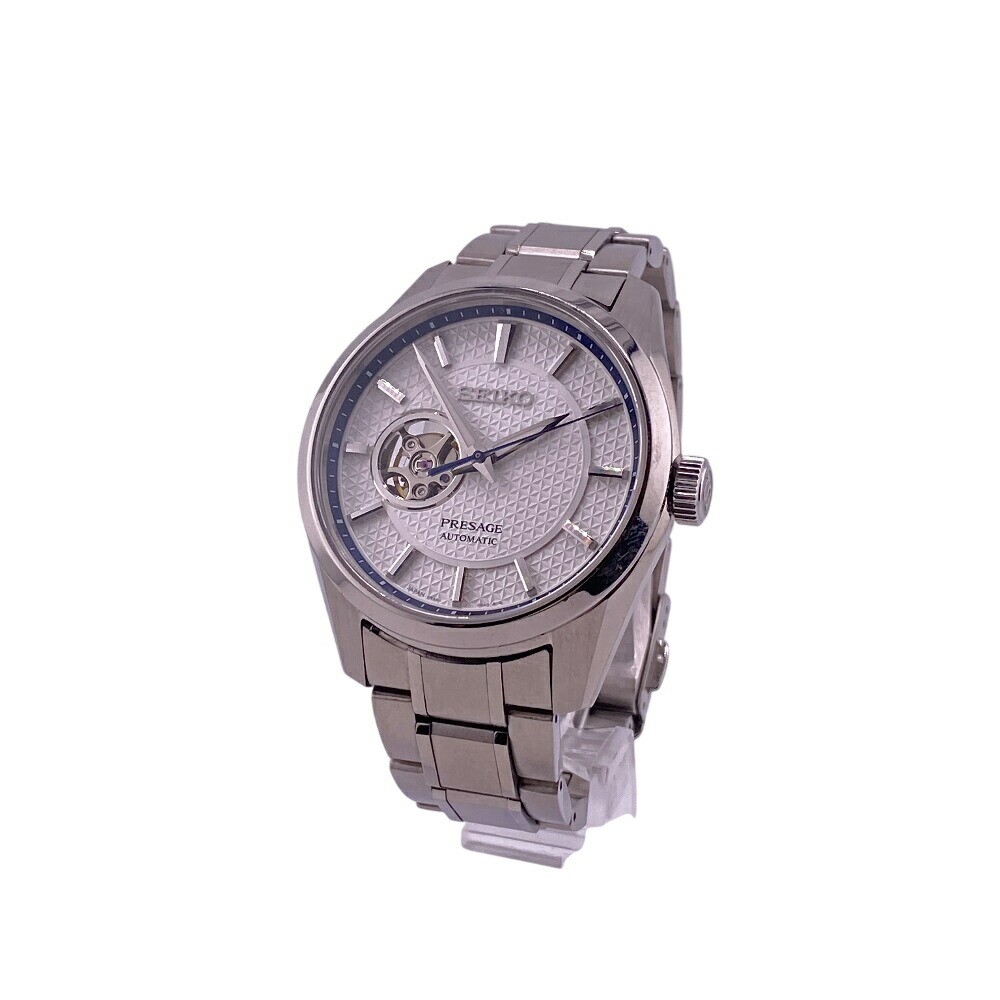 Save 5% on Seiko 6R38 00A0 Presage Skeleton Back Watch with Stylish Belt