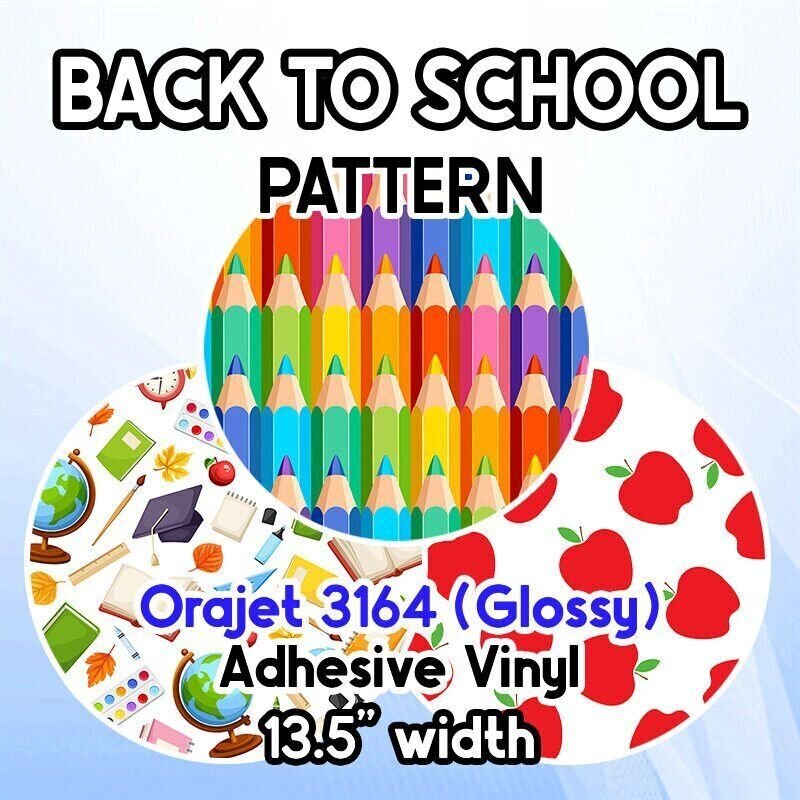 Back to School / Letters Patterned Adhesive Vinyl 13.5