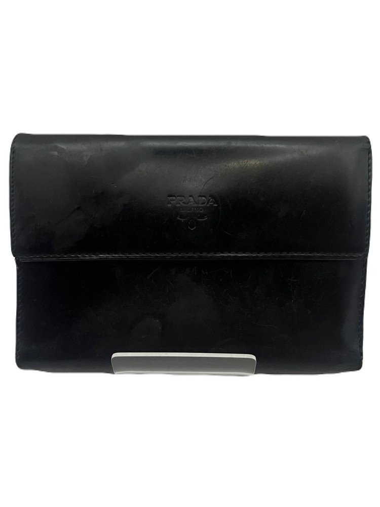 Prada Black Leather Wallet Pre-Owned Y0621-46