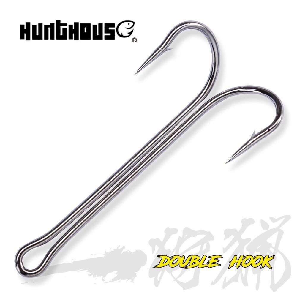 Fishing Hooks 1/0 2/0 3/0 Double Hook Carbon Steel Fish Hook Sharp Hooks
