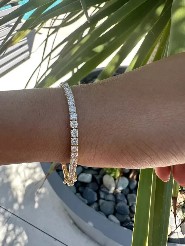 Women’s 8Ct Lab-Created Diamond Tennis Bracelet in 14K Yellow Gold Plated