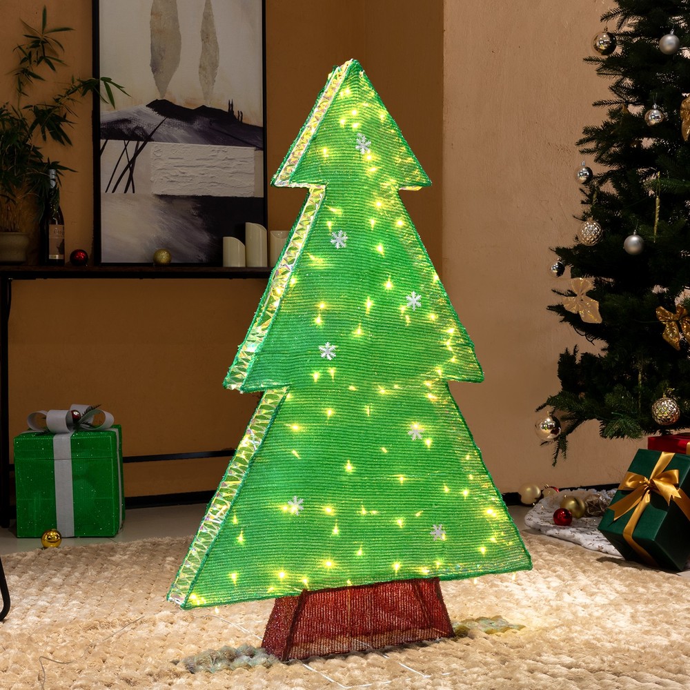 4FT Christmas Tree Display Decoration with Light for In/Outdoor Holiday Decor