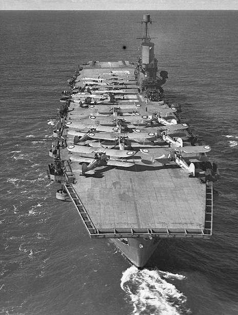 The British aircraft carrier of the Royal Navy HMS Ark Royal 1941 Old Photo