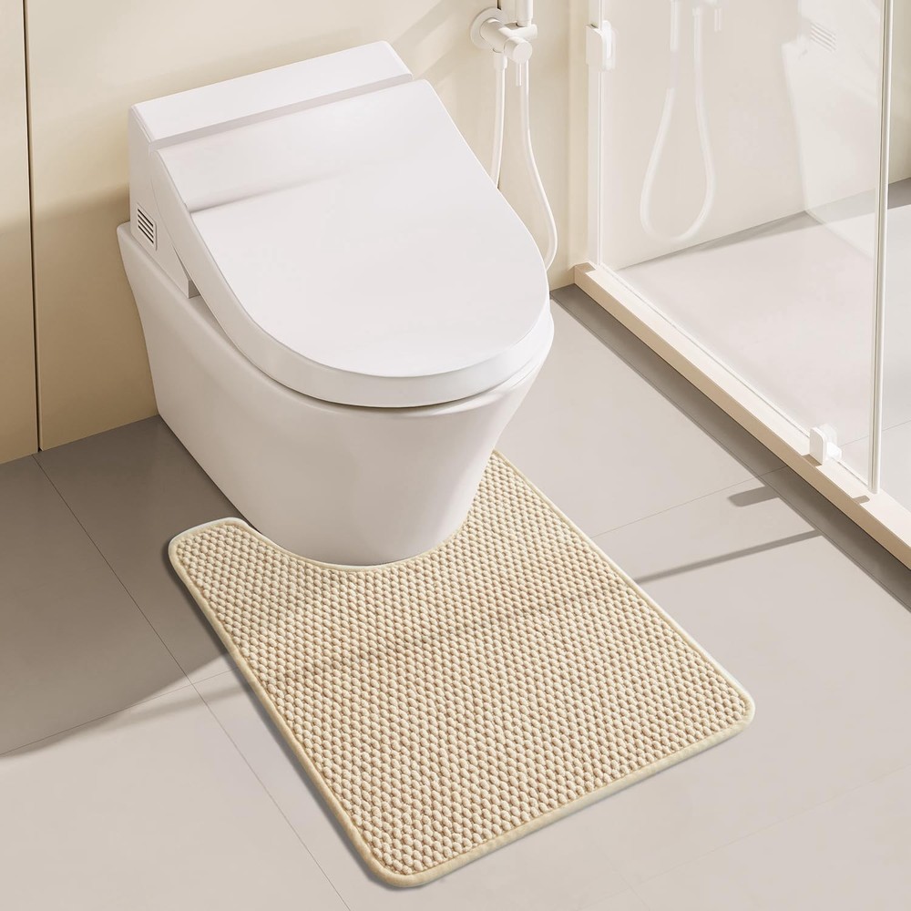 Soft Chenille Non-Slip Absorbent Bathroom Toilet Rug Mat
