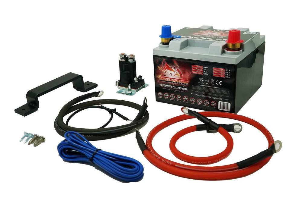 Polaris RZR 2nd Battery Kit, Second Battery Kit w/Full Throttle FT410 12V Bat...