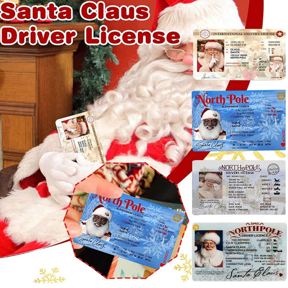 Affordable Christmas Santa Sleigh Reindeer Driver's License for Festive Fun