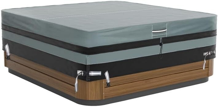 Square Hot Tub Cover Heavy Duty 600D Polyester Waterproof Spa Covers for Hot