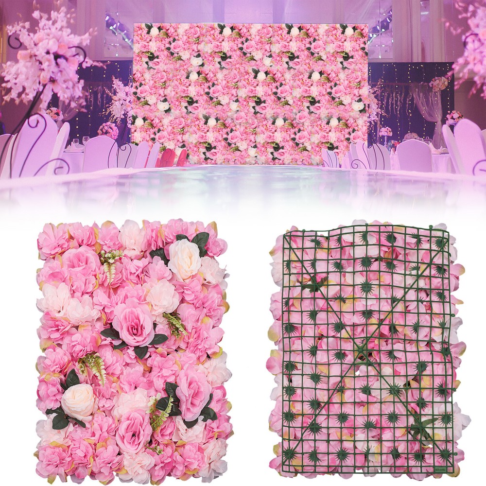 12PCS Artificial Flower Wall Panels Floral Wall Backdrop Venue Decor 60*40cm UK