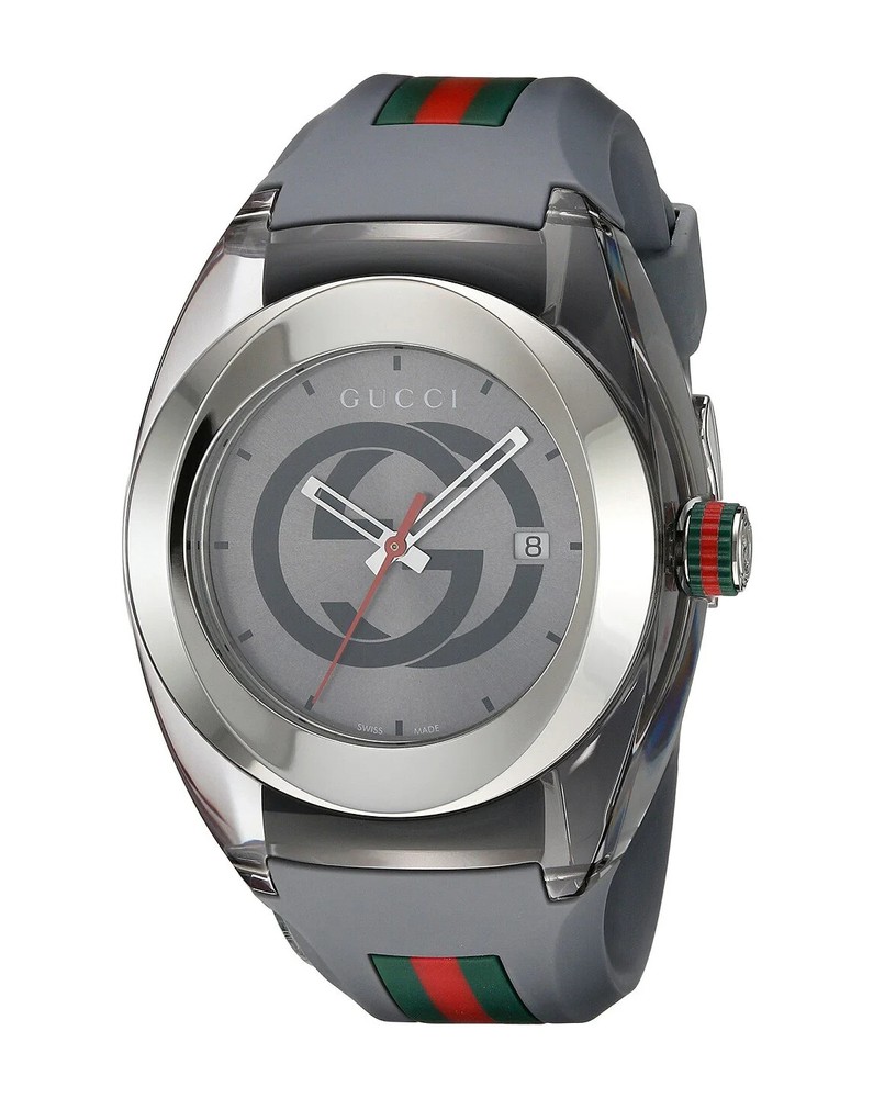 Gucci Sync XXL Mens Gray Dial Rubber Strap Watch YA137109 $670