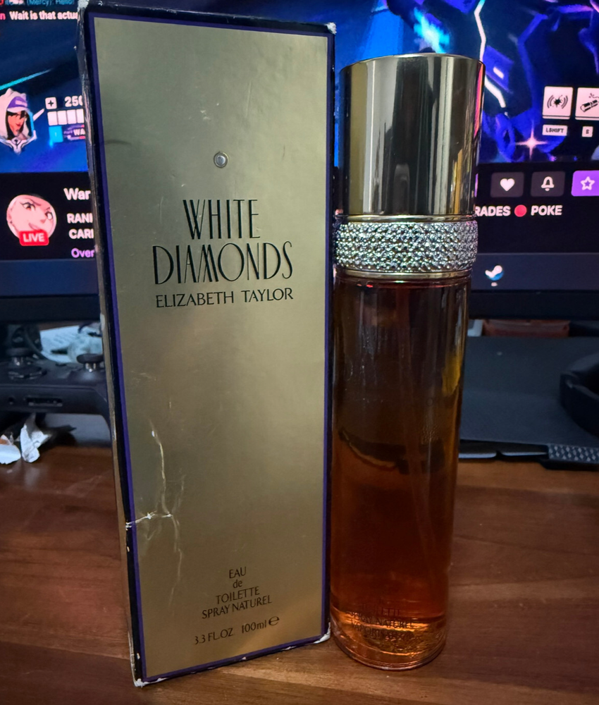 White Diamonds Eau De Toilette Elizabeth Taylor 3.3 fl. oz. 100 ml Vintage Rare