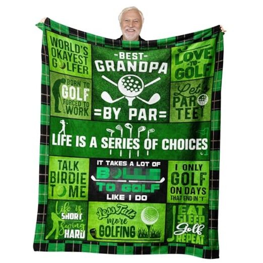 Fathers Day Grandpa Golf Gifts Blanket 60