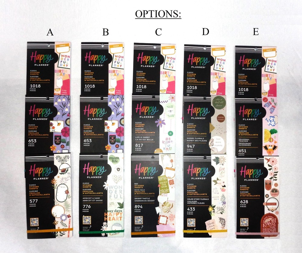 Lot of 3 Happy Planner Sticker Books Garden Florals Wonderful Inspire Birthday