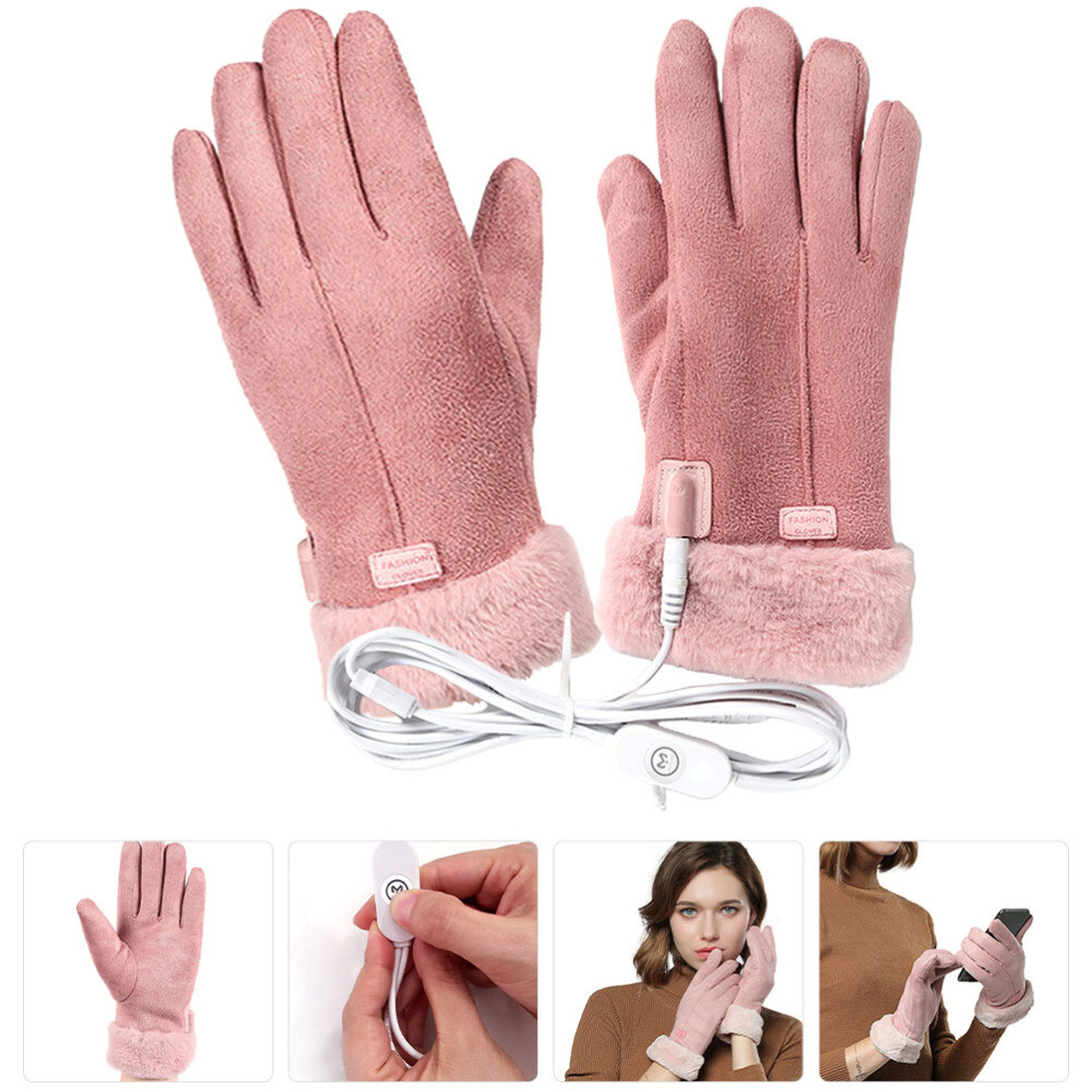 Heated Rechargeable Fleece Gloves Women Electric USB Miss Work