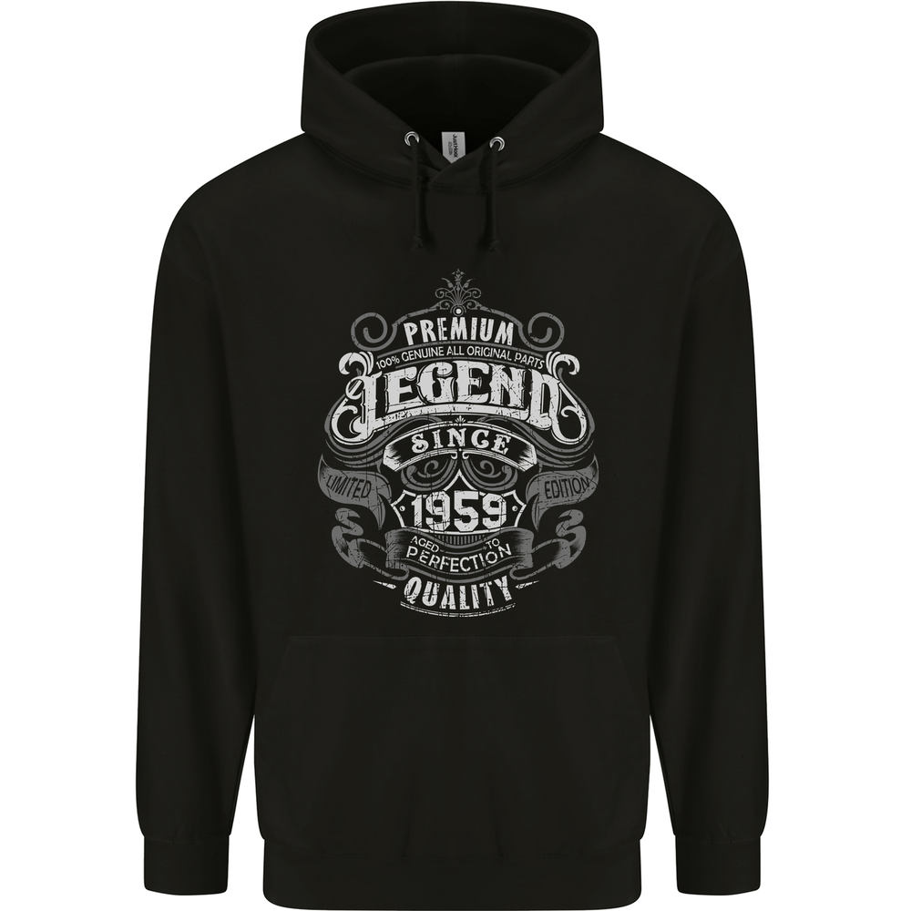 Premium Legend 66th Birthday 1959 Mens 80% Cotton Hoodie