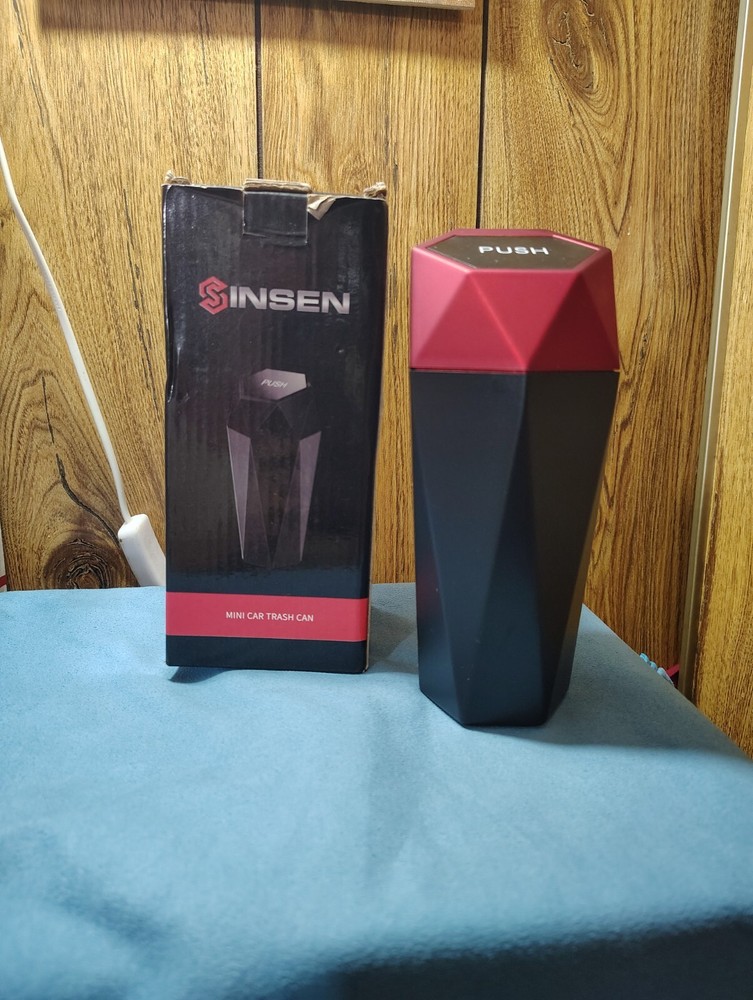 Mini Car Trash Can with Lid Diamond Design Garbage Bin for Car Home Office