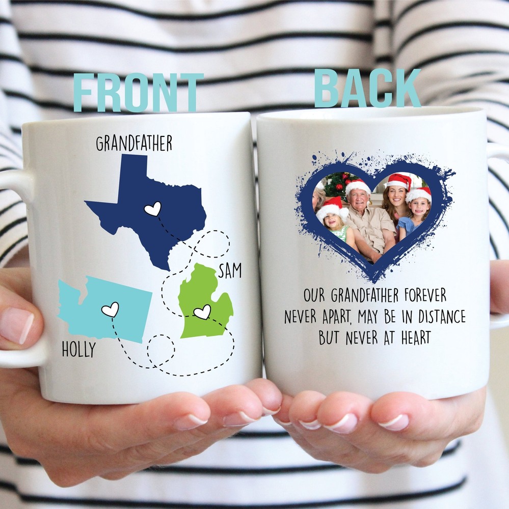 Long Distance Gift For Grandfather State To State Mug Custom Gift Fathers Day