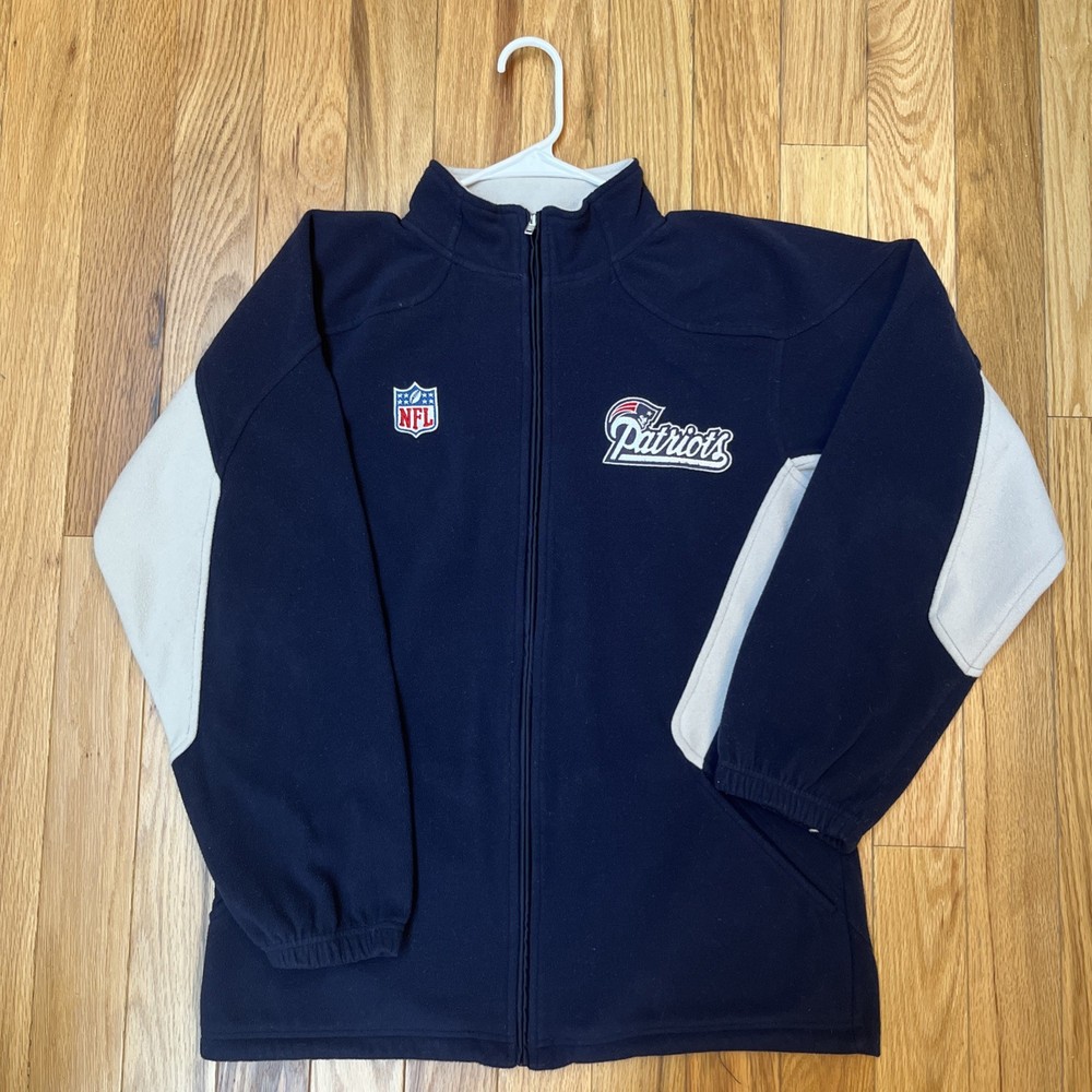 New England Patriots Fleece Sweatshirt Men’s Full Zip Blue Size XL NFL On Field