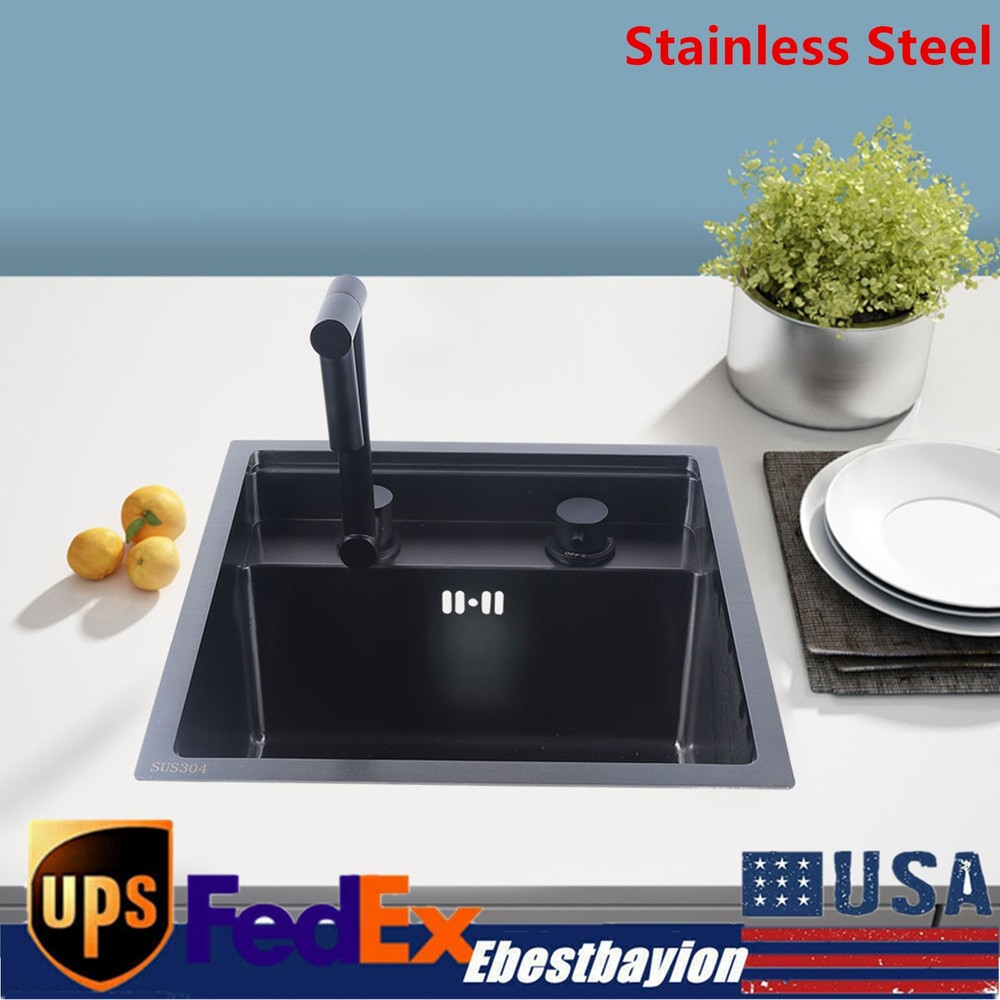 Compact Stainless Steel Hidden Kitchen Sink Faucet with Drain Assembly