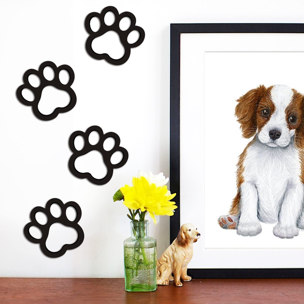 Dog Room Decor Paw Prints Wood Wall Art Dog Lovers Gifts Puppy Decorations Si...