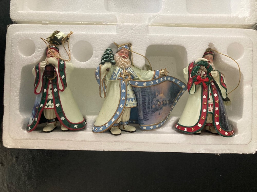 Thomas Kinkade Old World Santas Collection Ashton Drake Heirloom Ornament Lot