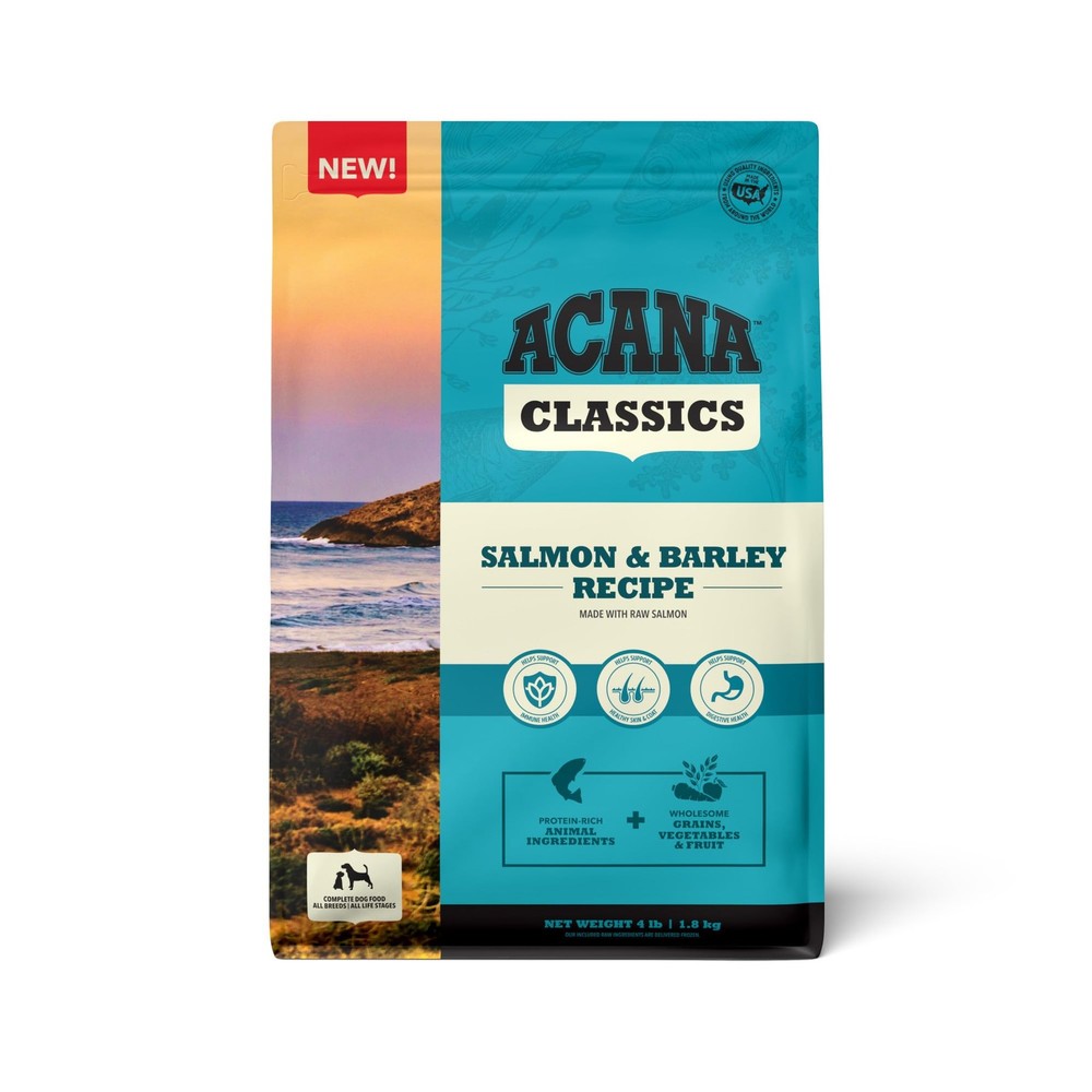Classics Dry Dog Food Salmon and Barley Recipe 4lb Bag