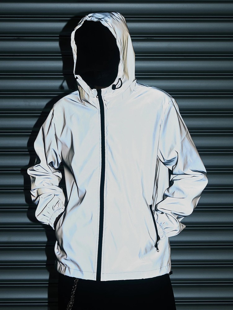 Night Reflective Spring New Men Hooded Jacket Outdoor Run Casual Windproof Coat
