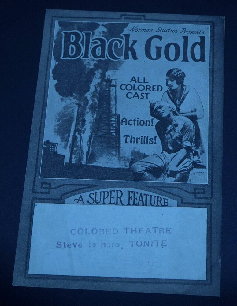 Vintage 1920s Norman Studios Black Cast Western Movie Flyer 