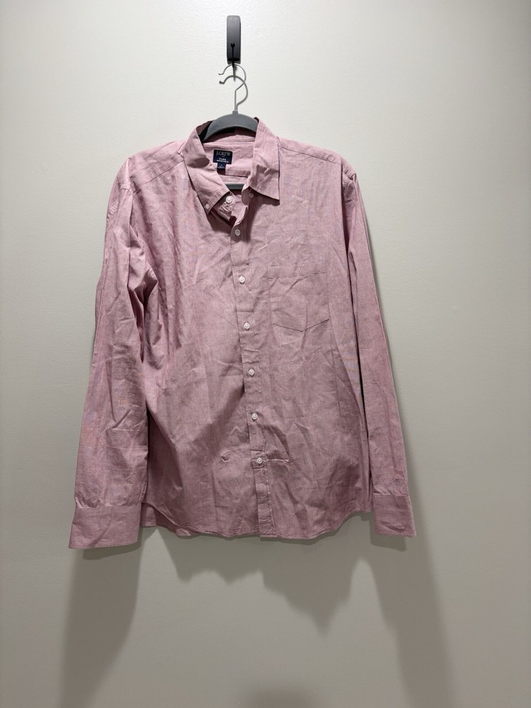 J CREW Men’s Classic Flex Washed Button Up Business Casual Dress Shirt Size L