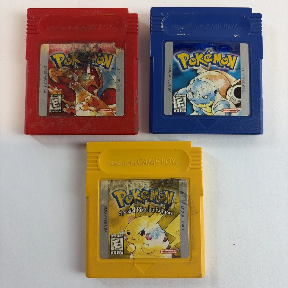 Lot of 3 Nintendo Game Boy Pokémon Games – Authentic – 30-Day Warranty