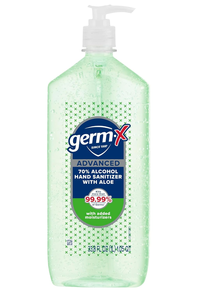 Germ-X Advanced Hand Sanitizer with Aloe and Vitamin E, Moisturizing Gel 1 Liter