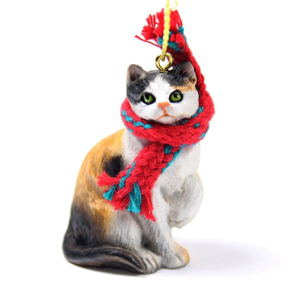 Calico Cat Tiny Miniature One Christmas Ornament Calico Shorthaired - Delight
