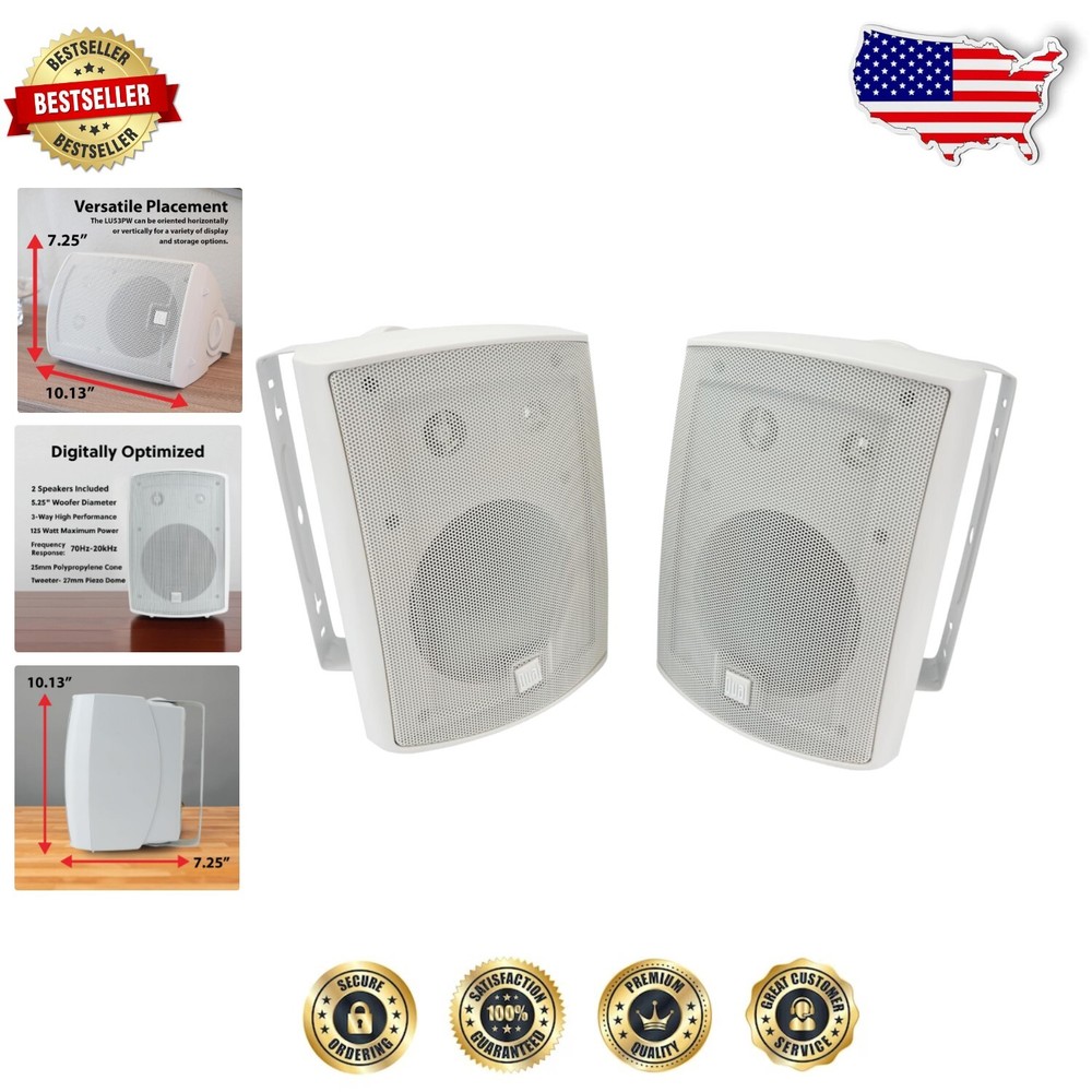 High Fidelity 3-Way Speakers with Swivel Mounts | Enjoy Expansive Sound Anywhere