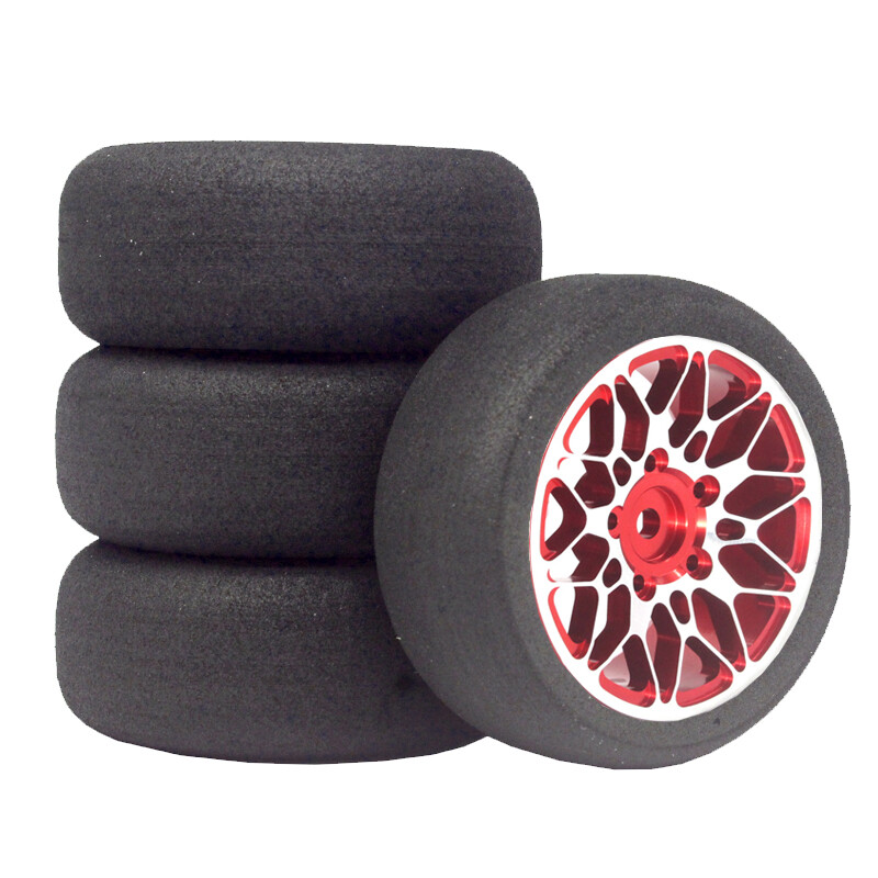 1/10Scale Sponge Tires and Wheel Rims with 3mm Offset For RC HSP HPI Tamiya tt02