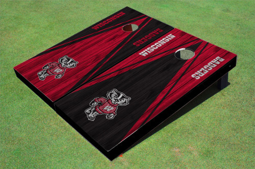 UW Bucky Wood-Look Triangle Cornhole Boards  