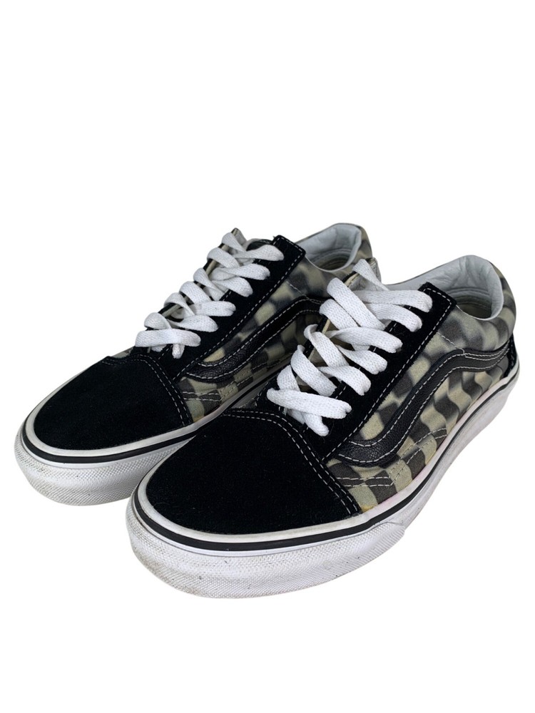 Vans Womens Old Skool Black & Checkerboard Sneakers Size 6
