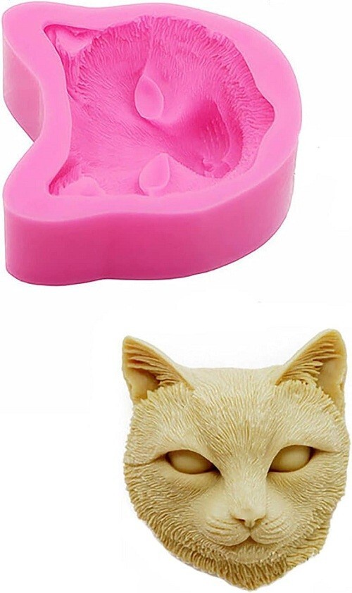 3D Cat Head Silicone Mold for DIY Crystal Polymer Jewelry Making